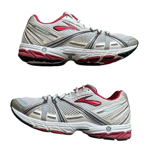 Brooks Ghost Sneakers 8.5 Running Road Race Trainers Jogging White And Pink - Picture 5 of 8